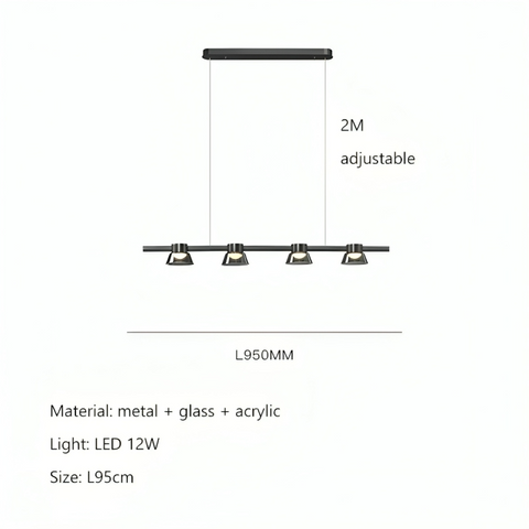 Arwen | Minimalist Strip Glass Led Dining Light