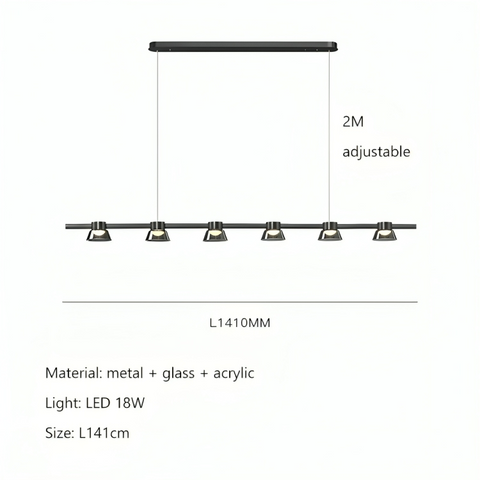 Arwen | Minimalist Strip Glass Led Dining Light